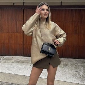 Zara Oversized Metalic Knit Sweater